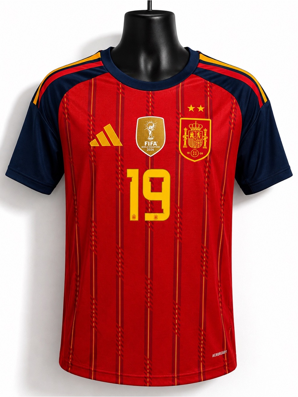 Spain Home Jersey 2026 World Cup Champion #19 Lamine Yamal